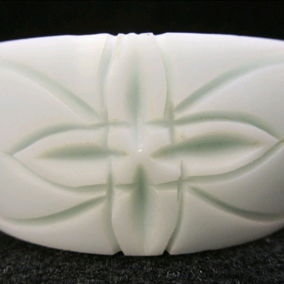 White Carved Bangle Bracelet